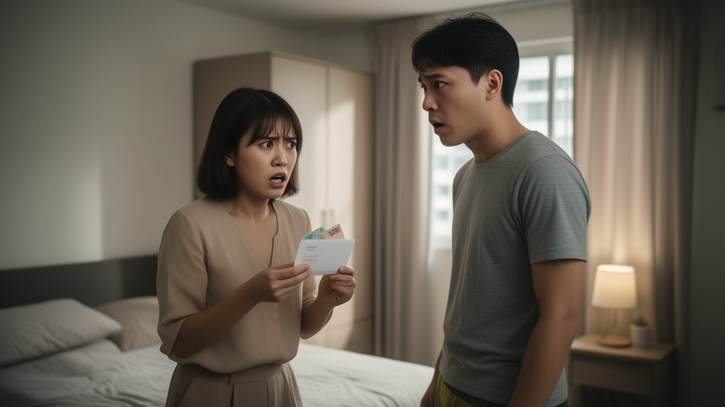 WIFE FINDS HUSBAND HIDING S$200 IN CASH, THEN DISCOVERS SAME AMOUNT MISSING FROM HER HDB RENT PAYMENT