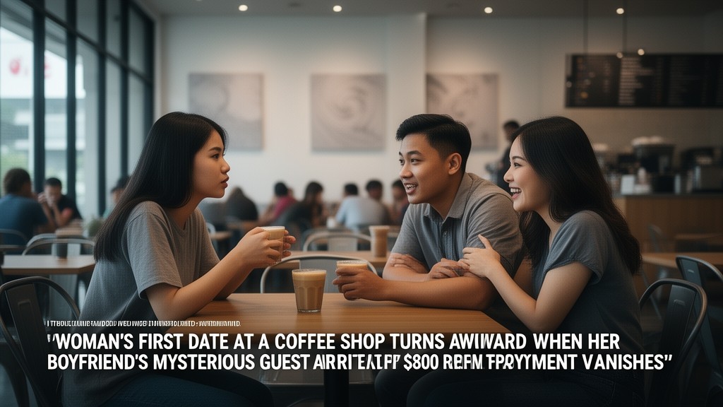 WOMAN'S FIRST DATE AT A COFFEE SHOP TURNS AWKWARD WHEN HER BOYFRIEND'S MYSTERIOUS GUEST ARRIVES, THEN S$800 RENT PAYMENT VANISHES
