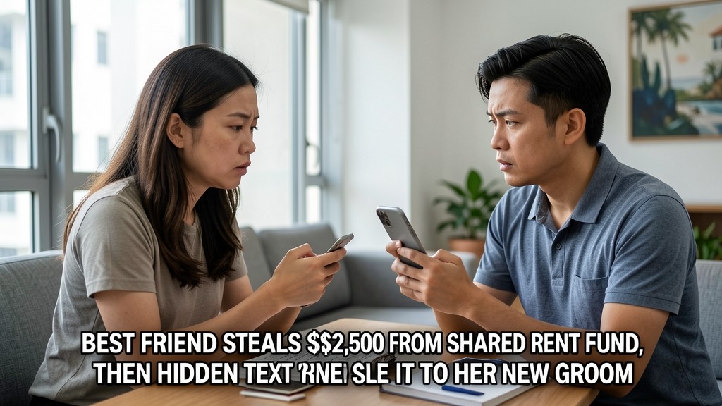 BEST FRIEND STEALS S$2,500 FROM SHARED RENT FUND, THEN HIDDEN TEXT REVEALS SHE GAVE IT TO HER NEW GROOM