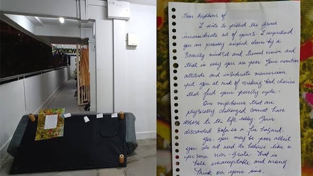NEIGHBOUR SCOLDS WOMAN FOR LEAVING 1 PAIR OF SHOES OUTSIDE HDB DOOR, SHE INSTALLS CCTV AND CATCHES HIM THROWING RUBBISH INTO HER BASKET